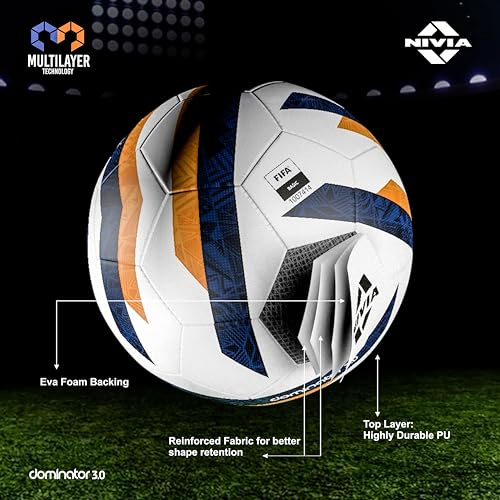 Nivia Dominator 3.0 Football | Thermobound | Size 5 | Artificial Ground