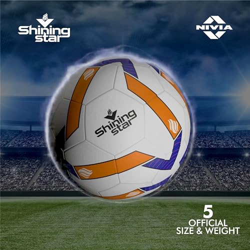 Nivia Shining Star Football | Size 5 | White