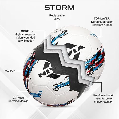 Nivia Storm Rubber Moulded Training Football | Size 5 | White