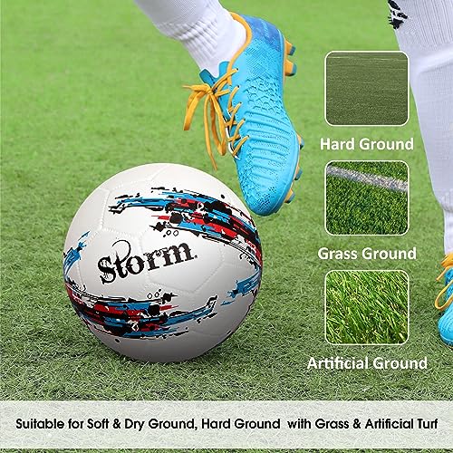 Nivia Storm Rubber Moulded Training Football | Size 5 | White