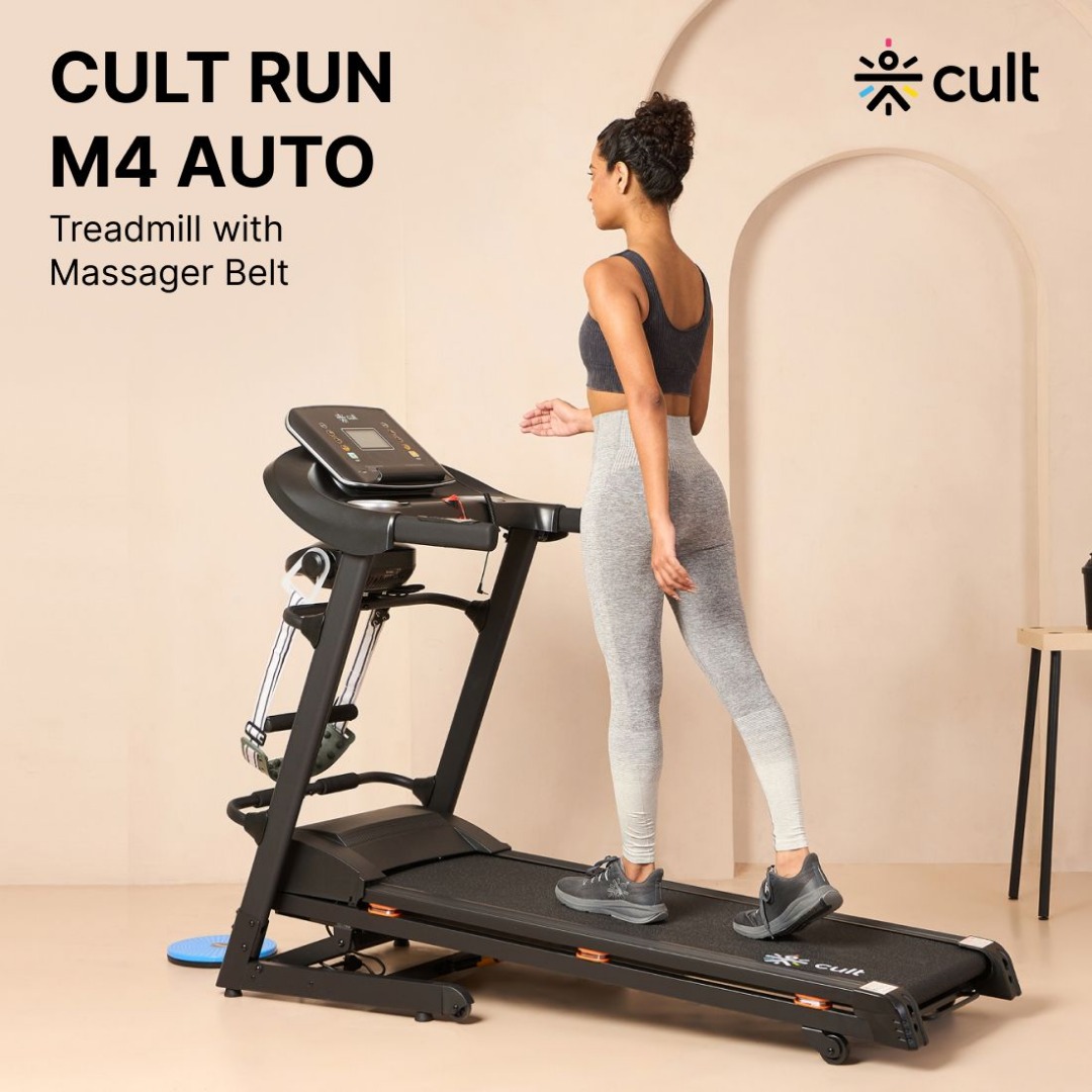 Cult M4 | 4HP Peak, Max Weight: 120kg with 15 Level Auto Inclination For Home Gym Treadmill