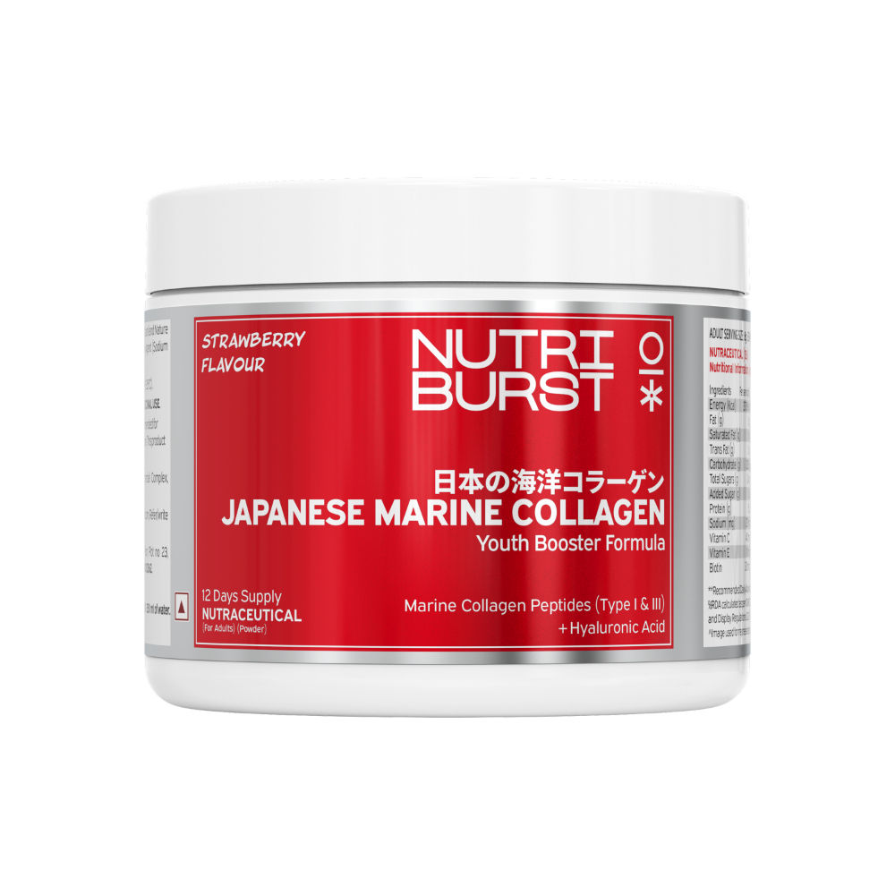 Nutriburst Pure Japanese Marine Collagen Peptides Supplement (Strawberry)