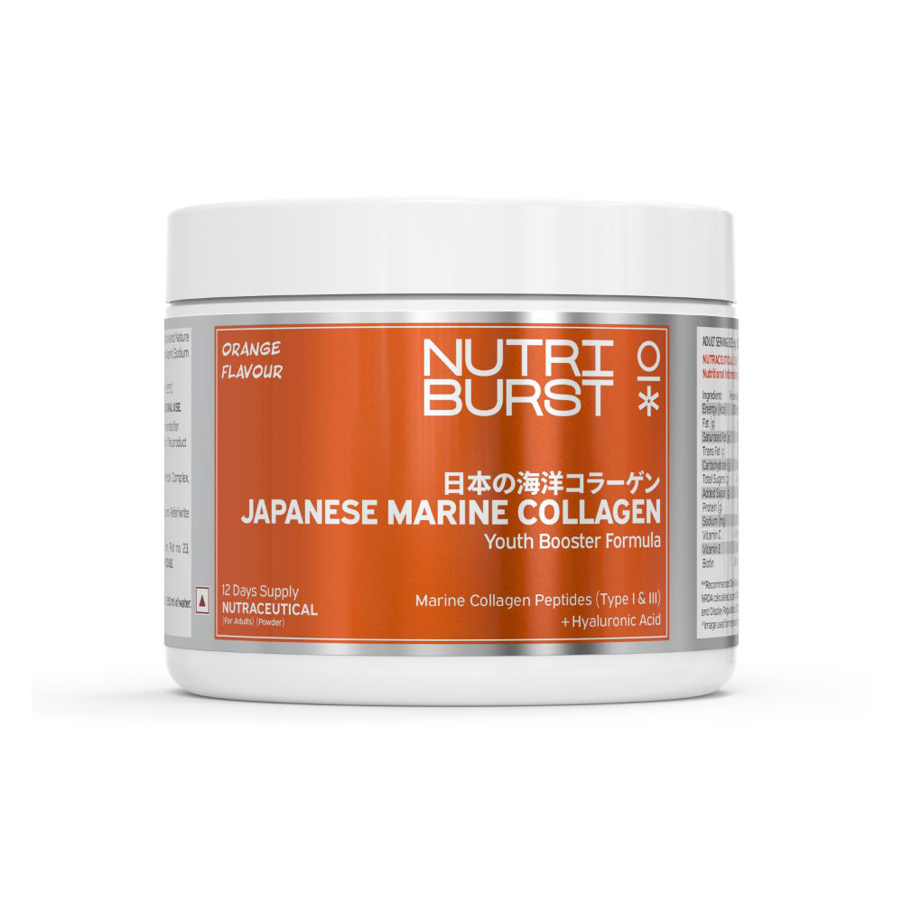 Nutriburst Pure Japanese Marine Collagen Peptides Supplement - Orange