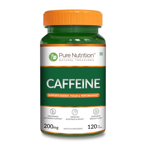 Pure Nutrition 100% Pure Caffeine 200Mg-Energy, Focus & Stamina Support