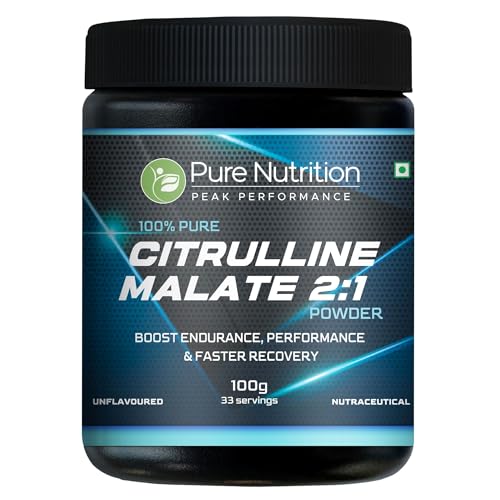 Pure Nutrition 100% Pure L Citrulline Dl Malate 2:1 Powder (Unflavoured) Faster Recovery & Reduce Muscle Fatigue