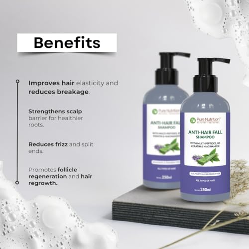 Pure Nutrition Anti-Hair Fall Shampoo With Peptides | B5 & Niacinamide