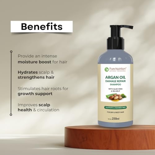 Pure Nutrition Argan Oil Damage Repair Shampoo With Aloe Vera & Sea Kelp