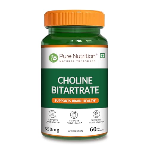 Pure Nutrition Choline Bitartrate 650Mg-60 Veg Capsules-Brain & Nerve Support