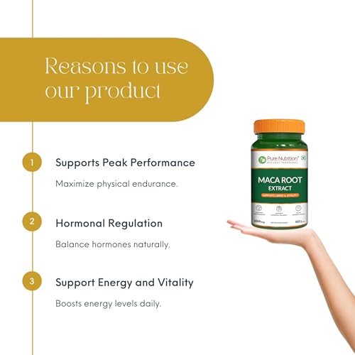 Pure Nutrition Maca Root Capsules- Veg For Energy, Stamina & Hormonal Balance
