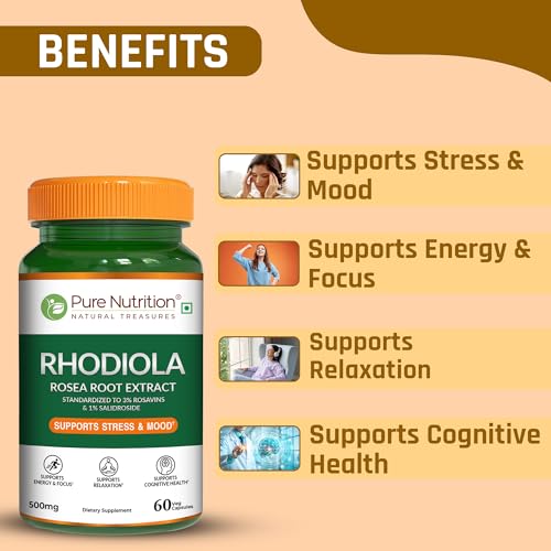 Pure Nutrition Rhodiola Rosea Root Extract 500mg | Stress | Mood & Energy Support