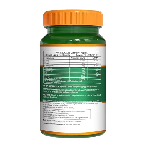 Pure Nutrition Saw Palmetto Supplement Veg Capsules