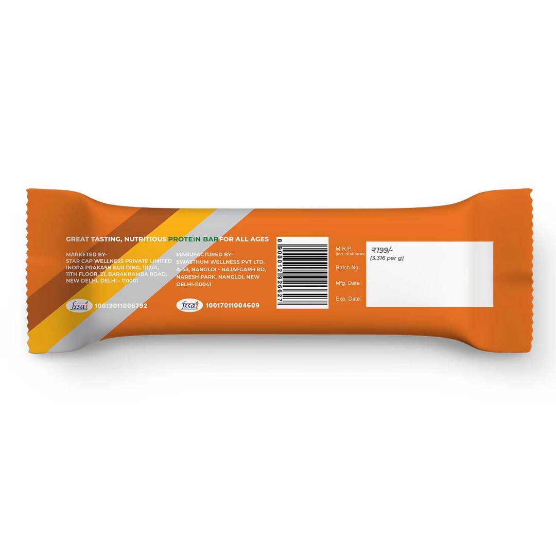 Fitspire Protein Bar Pack Of 4 x 60g | 21g Protein with Whey & Fiber | High Protein Snack for Energy & Muscle Recovery | Choco Fudge