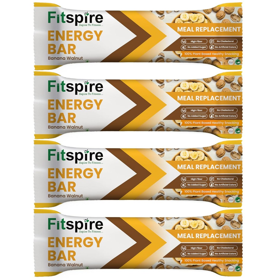Fitspire Energy Bar | Natural Energy Boost | Active Lifestyle Snack | Naturally Sweetened | Banana Walnut