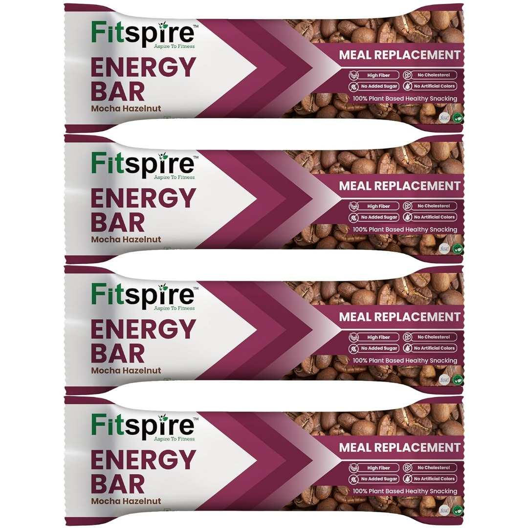 Fitspire Energy Bar | Natural Energy Boost | Active Lifestyle Snack | Naturally Sweetened | Mocha Hazlenut