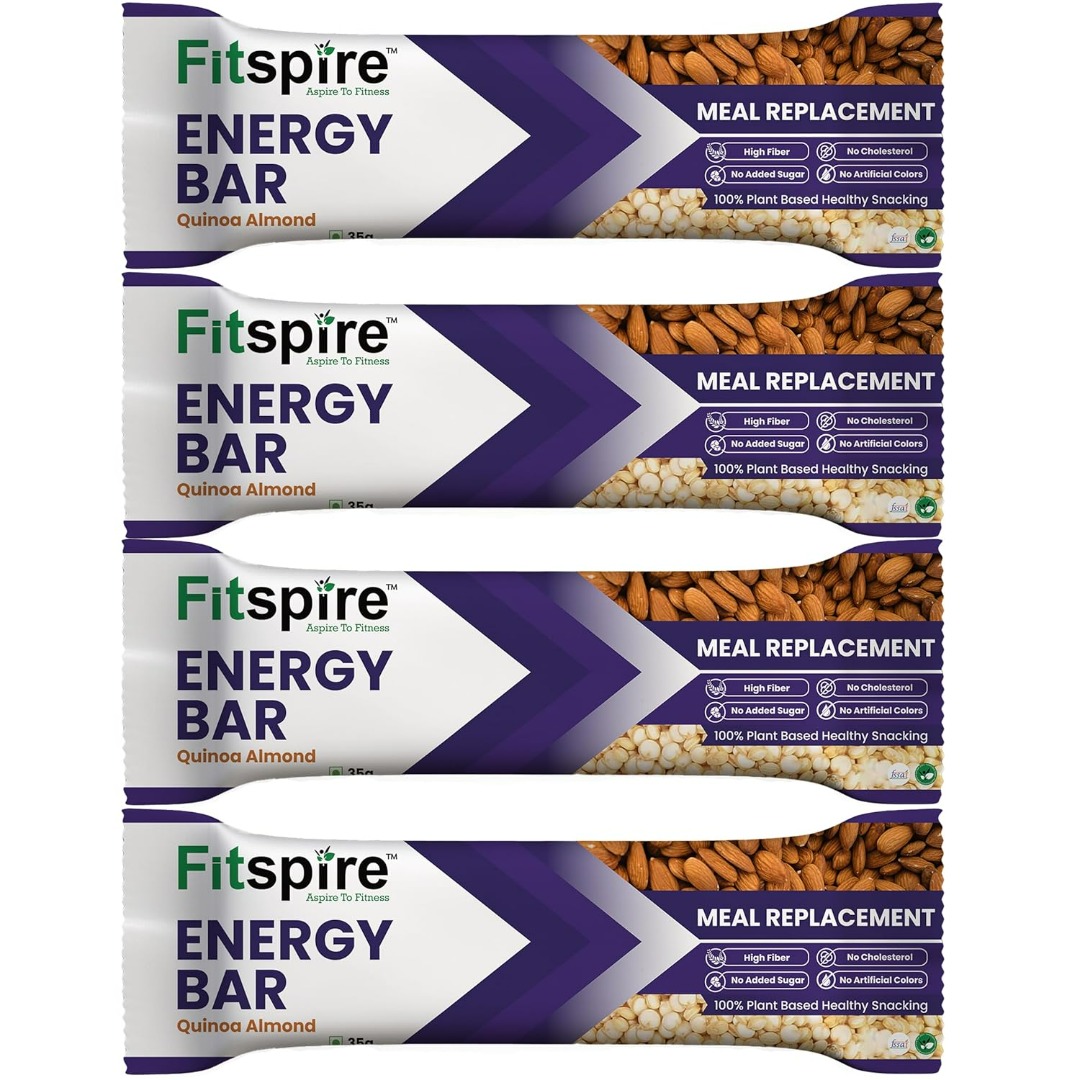 Fitspire Energy Bar | Natural Energy Boost | Active Lifestyle Snack | Naturally Sweetened | Quinoa Almond