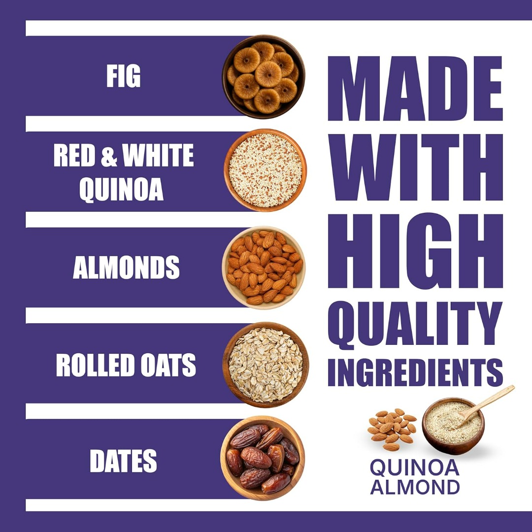 Fitspire Energy Bar | Natural Energy Boost | Active Lifestyle Snack | Naturally Sweetened | Quinoa Almond
