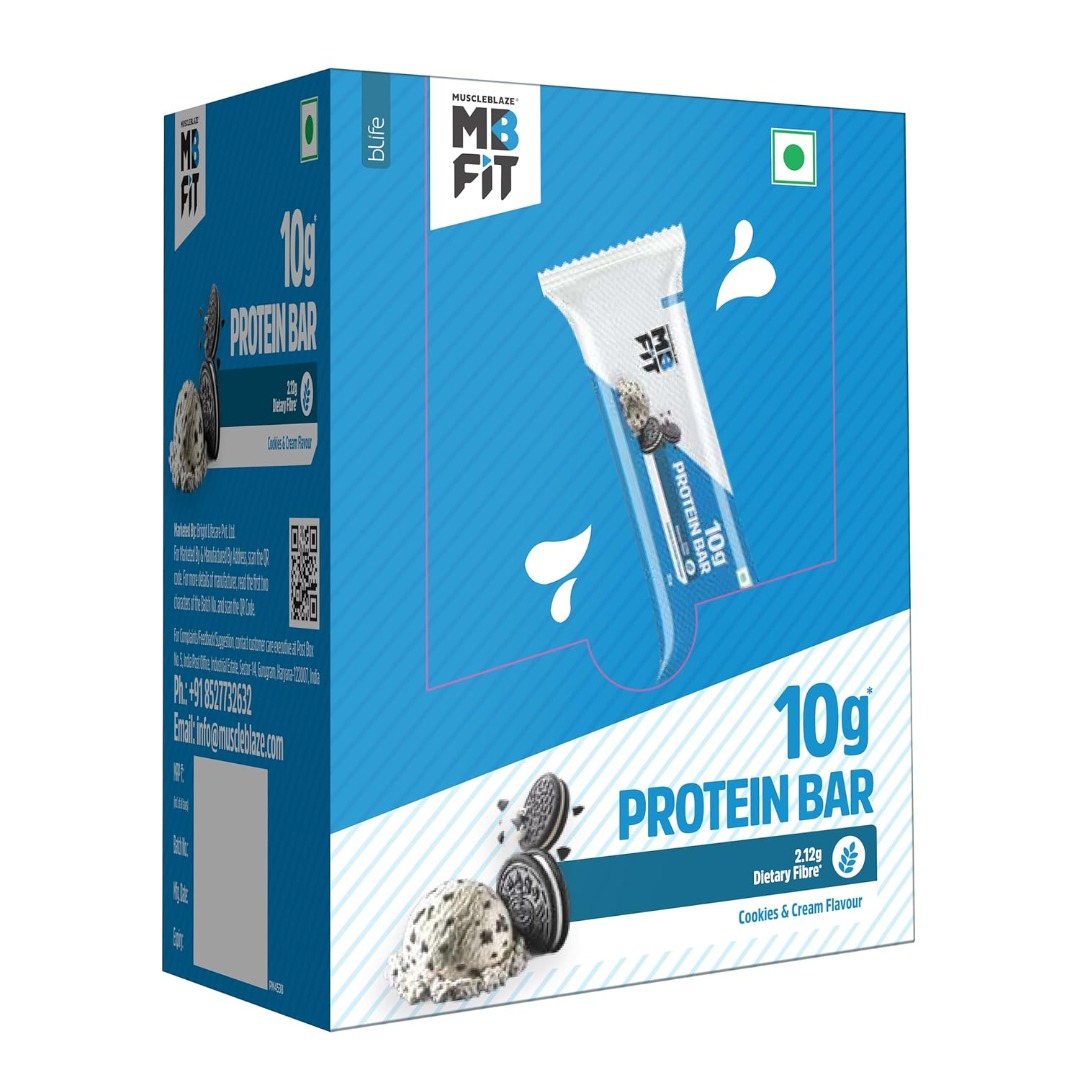 MuscleBlaze Protein Cookies Bar | 10g Protein | Gluten-Free | Healthy Snack