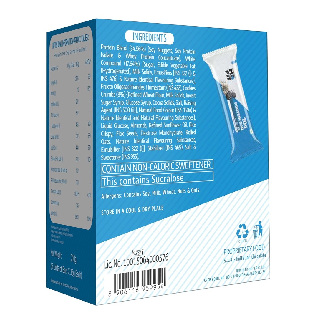 MuscleBlaze Protein Cookies Bar | 10g Protein | Gluten-Free | Healthy Snack