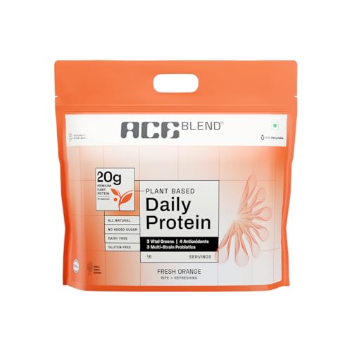 Ace Blend Chocolate Protein | Antioxidants & Probiotics | Plant-Based Wellness | Fresh Orange