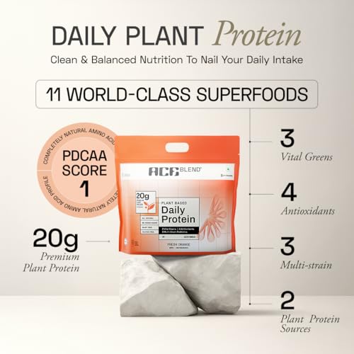Ace Blend Chocolate Protein | Antioxidants & Probiotics | Plant-Based Wellness | Fresh Orange