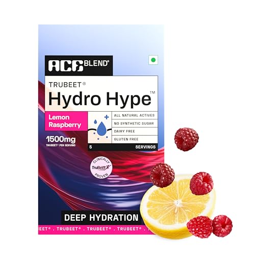 Ace Blend Hydro Hype | Electrolyte Hydration Drink | Energy & Blood Flow | Beetroot Blend | Lemon Raspberry