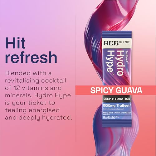 Ace Blend Hydro Hype | Electrolyte Hydration Drink | Energy & Blood Flow | Beetroot Blend | Spicy Guava