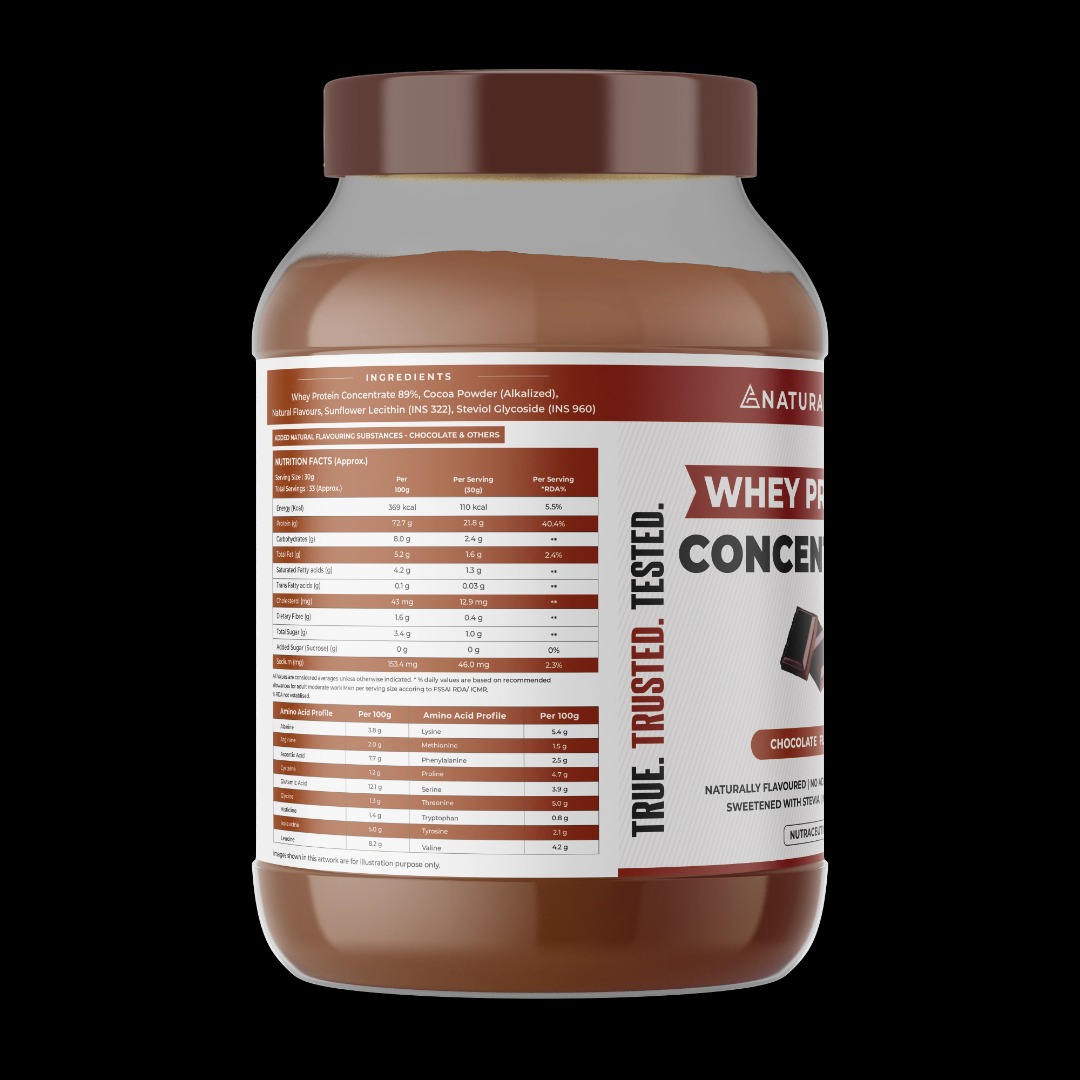 NATURALTEIN Natural Whey Protein Concentrate | Naturally Flavored | Biscoff Chocolate