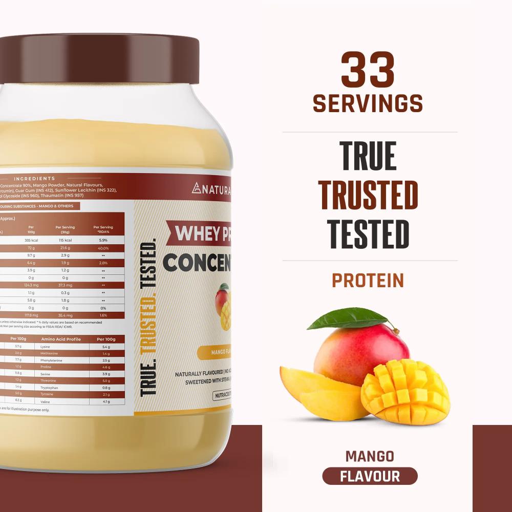 Naturaltein 100% Natural Whey Protein Concentrate - Mango