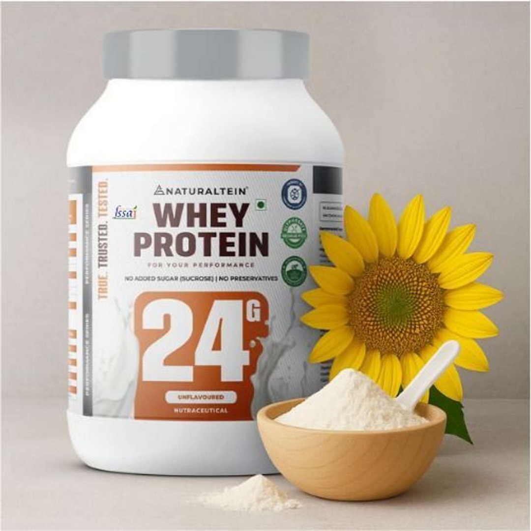 NATURALTEIN Whey Protein Max | 24g Protein | No Added Sugar | Unflavoured