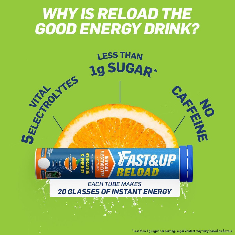 Fast and Up Reload Electrolytes | Instant Hydration and Energy | Sports Drink | Mango