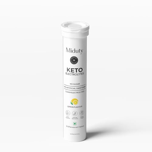 Miduty Keto Electrolytes | Hydration | Mineral Balance | Sugar-Free | No Maltodextrin | 10 Effervescent Tablets