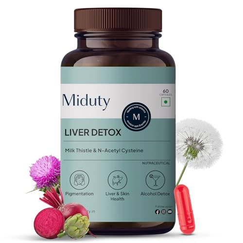 Miduty Liver Detox | Milk Thistle and NAC 900mg | Fatty Liver | Pigmentation and Detoxules