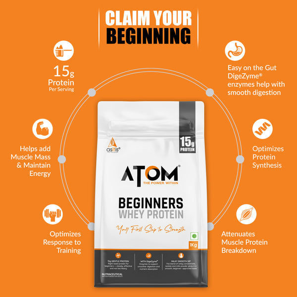 AS-IT-IS ATOM Beginners Whey Protein | Isolate and Concentrate Blend | Muscle Building