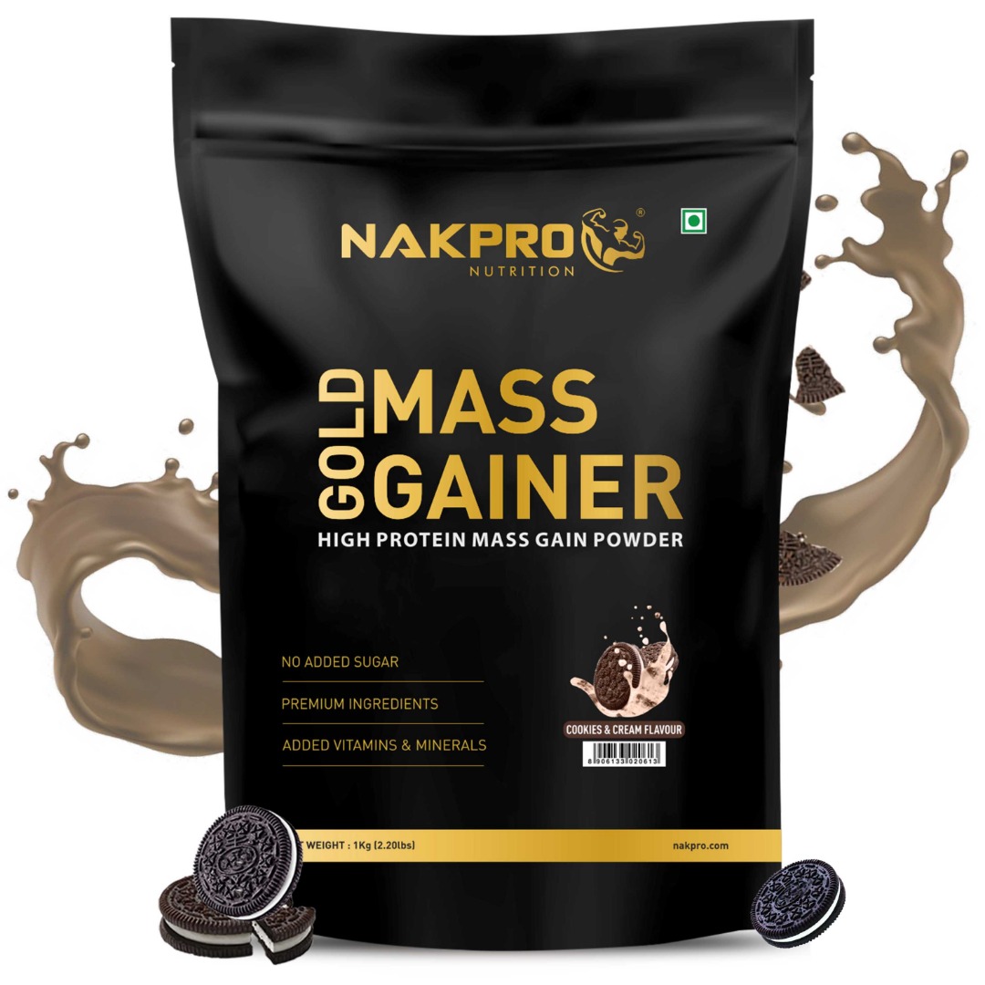 Nakpro Mass Gainer | Protein | Creatine | Vitamins and Minerals | Cookies and Cream | 1kg and 3kg