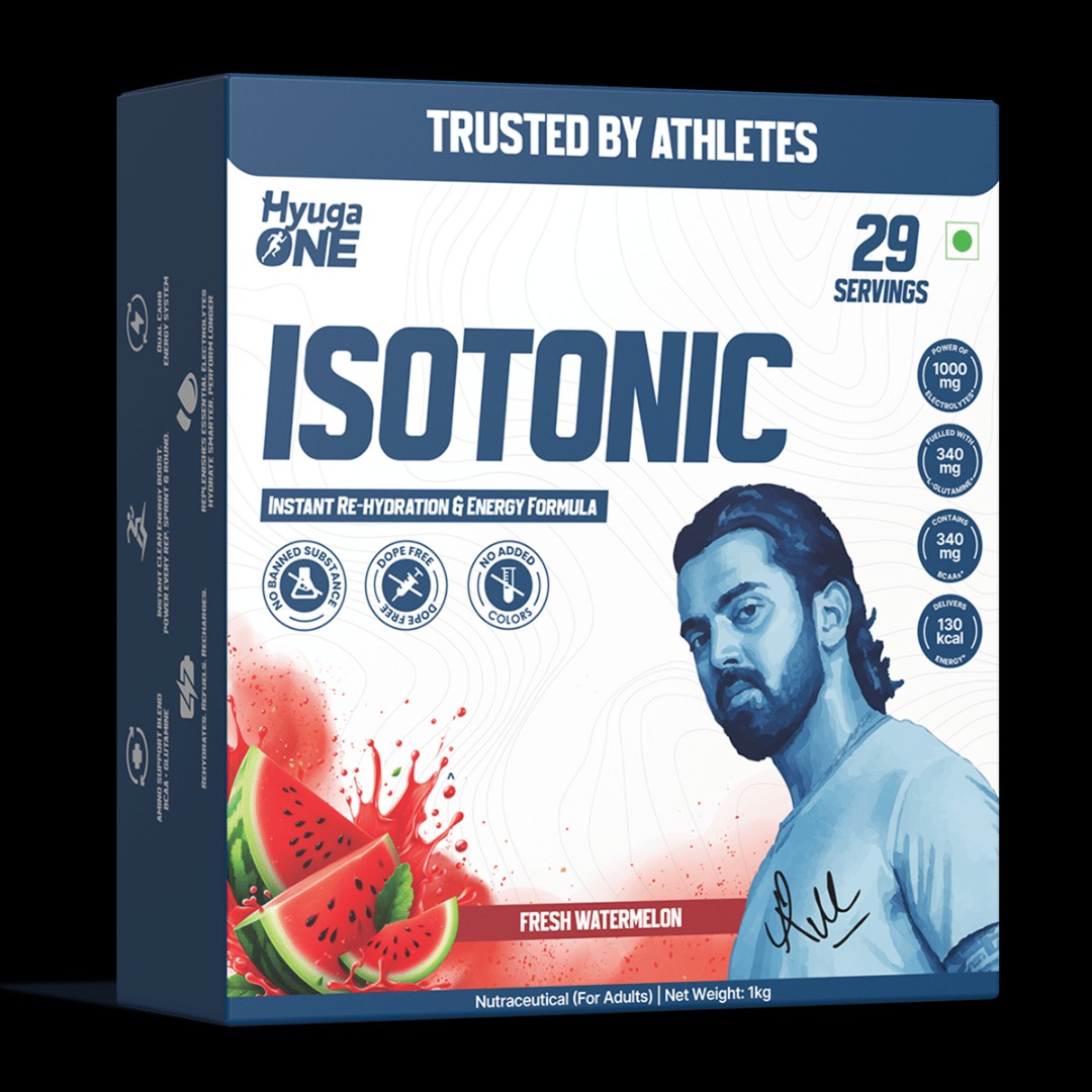 Hyuga One Isotonic Powder, Instant Rehydration and Energy Formula, With Electrolytes, BCAA and L-Glutamine, No Added Colours, 1kg, 29 Servings