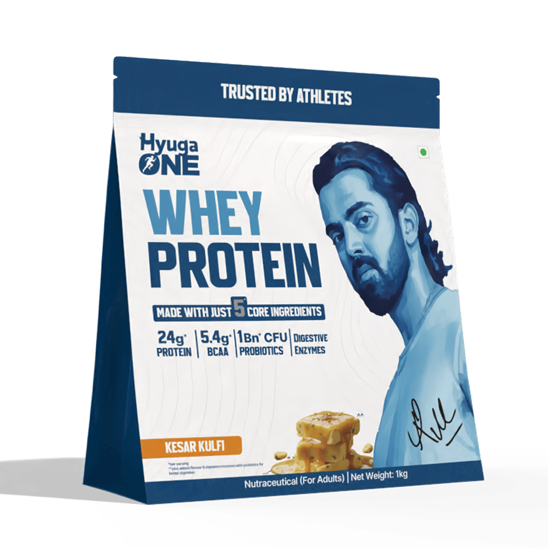 Hyuga One Whey Protein with 24g Protein for Lean Muscle – Kesar Kulfi