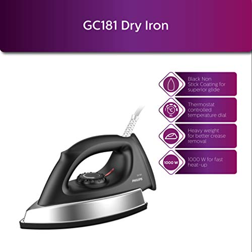 Philips Heavy Weight Dry Iron- GC181 - 1000 Watt