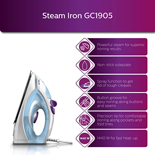 Philips Steam Iron with Spray - GC1905 - 1440 Watt