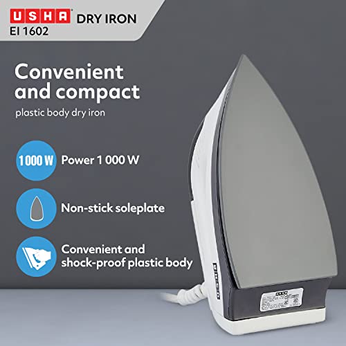 Usha Lightweight Dry Iron - EI 1602 - 1000 Watt