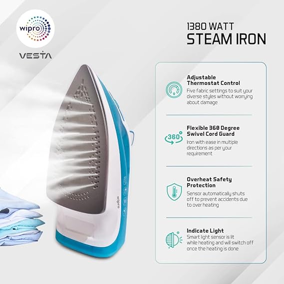 Wipro Plastic Vesta 1380W Steam Iron