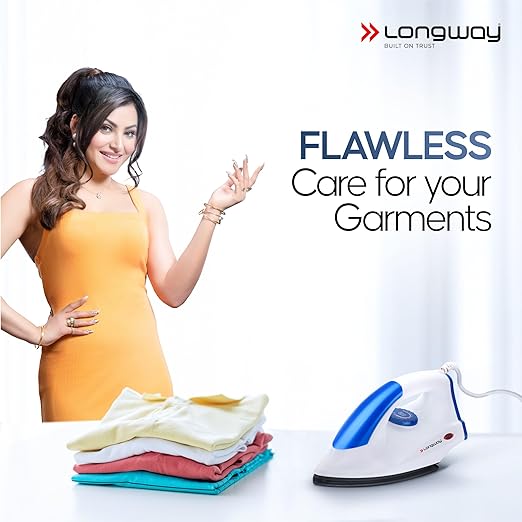 Longway 1100W Grace Light Weight Non-Stick Teflon Coated Dry Iron