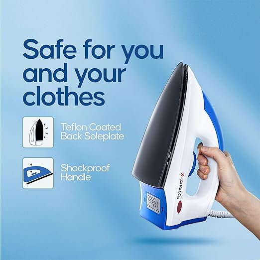 Longway 1100W Grace Light Weight Non-Stick Teflon Coated Dry Iron