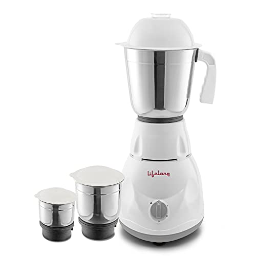 Lifelong Power Pro 500-Watt Mixer Grinder with 3 Jars | 1 Year Warranty