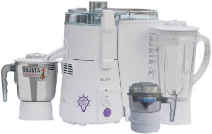 Sujata Powermatic Plus Juicer Mixer Grinder with Chutney Jar, 900 Watts, 3 Jars