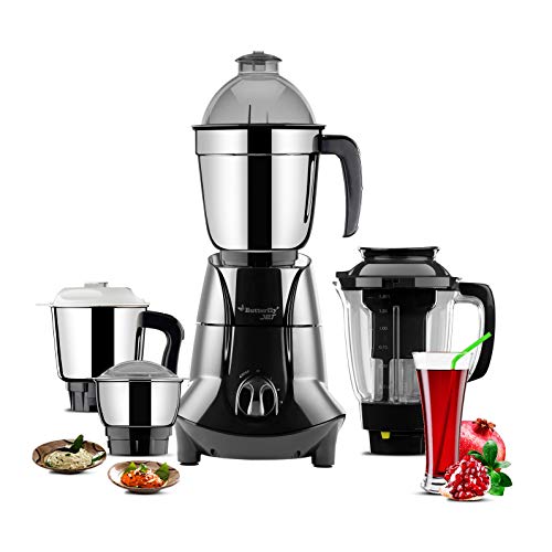 Butterfly Jet Elite Mixer Grinder, 750W, 4 Jars, Grey