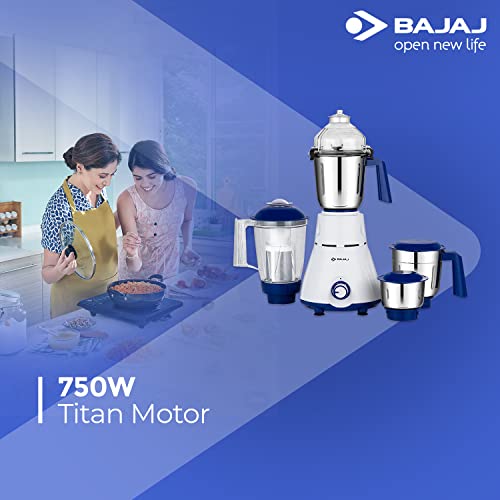 Bajaj Rex 750W Mixer Grinder with Nutri Pro Feature, 4 Jars