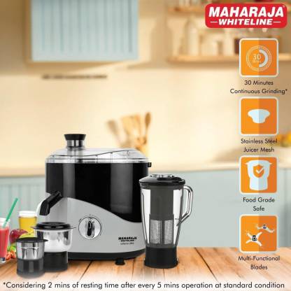 Maharaja Whiteline Odacio Plus 550-Watt Juicer Mixer Grinder with 3 Jars