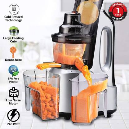 AGARO Imperial 240-Watt Slow Juicer with Cold Press Technology, Grey
