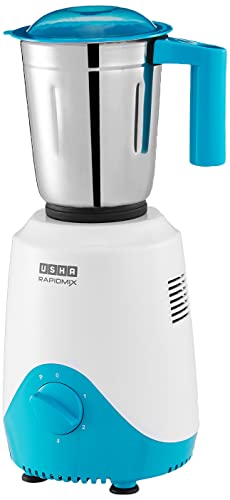 USHA RapidMix 500-Watt Copper Motor Mixer Grinder with 3 Jars (Sea Green-White)