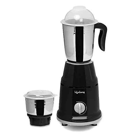 Lifelong LLMG93 500 Watt Duos Mixer Grinder, 2 Stainless Steel Jar, Black